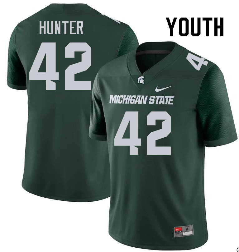 Youth #42 Nick Hunter Michigan State Spartans College Football Jerseys Stitched-Green